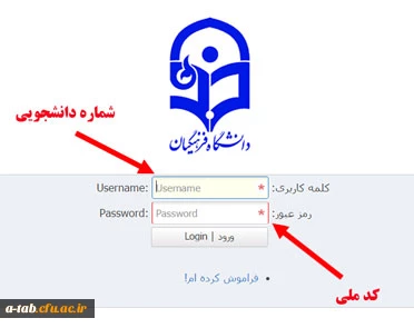 یوزر و پسورد