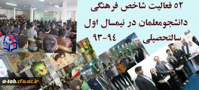 استخراج 

52 فعالیت شاخص فرهنگی دانشجومعلمان