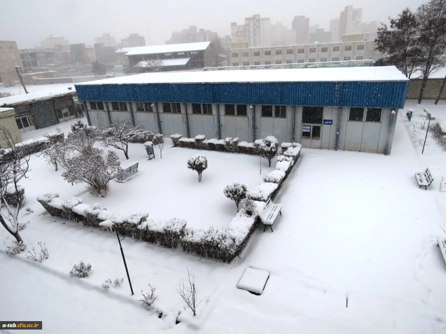 یک روز برفی در پردیس علامه طباطبایی دانشگاه فرهنگیان اردبیل 2