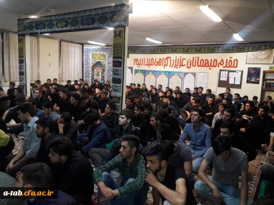 مراسم عزاداری حضرت سیّد الشهدا (ع) را بعد از نماز مغرب و عشا در نماز خانه ی  پردیس علامه طباطبایی دانشگاه فرهنگیان اردبیل برگزار شد.