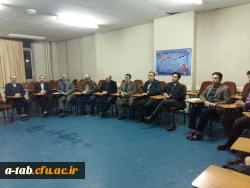 جلسه حلقه صالحین کانون بسیج اساتید دانشگاه فرهنگیان استان اردبیل با حضور جمعی از اساتید بسیجی ، روز یکشنبه مورخ 12/10/97 بعد از نماز مغرب و عشا در محل پردیس علامه طباطبایی اردبیل برگزار گردید. 3