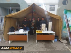 برپایی ایستگاه صلواتی به مناسبت ایام فاطمیّه در مقابل در ورودی پردیس علّامه طباطبایی توسط دانشجومعلّمان پردیس 8