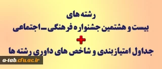 عناوین رشته های بیست و هشتمین جشنواره فرهنگی اجتماعی دانشگاه فرهنگیان  + جدول امتیاز بندی و شاخص های داوری رشته ها